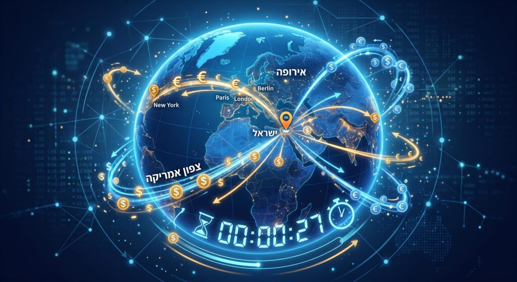 תרשים העברת כספים מישראל ליעדים שונים בזמנים שונים תרשים העברת כספים מישראל ליעדים שונים בזמנים שונים